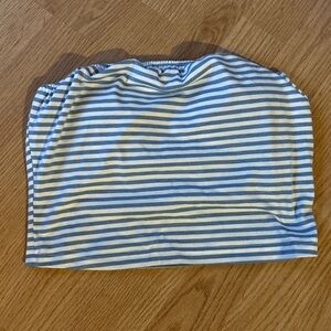 Blue and White Striped Tube Top